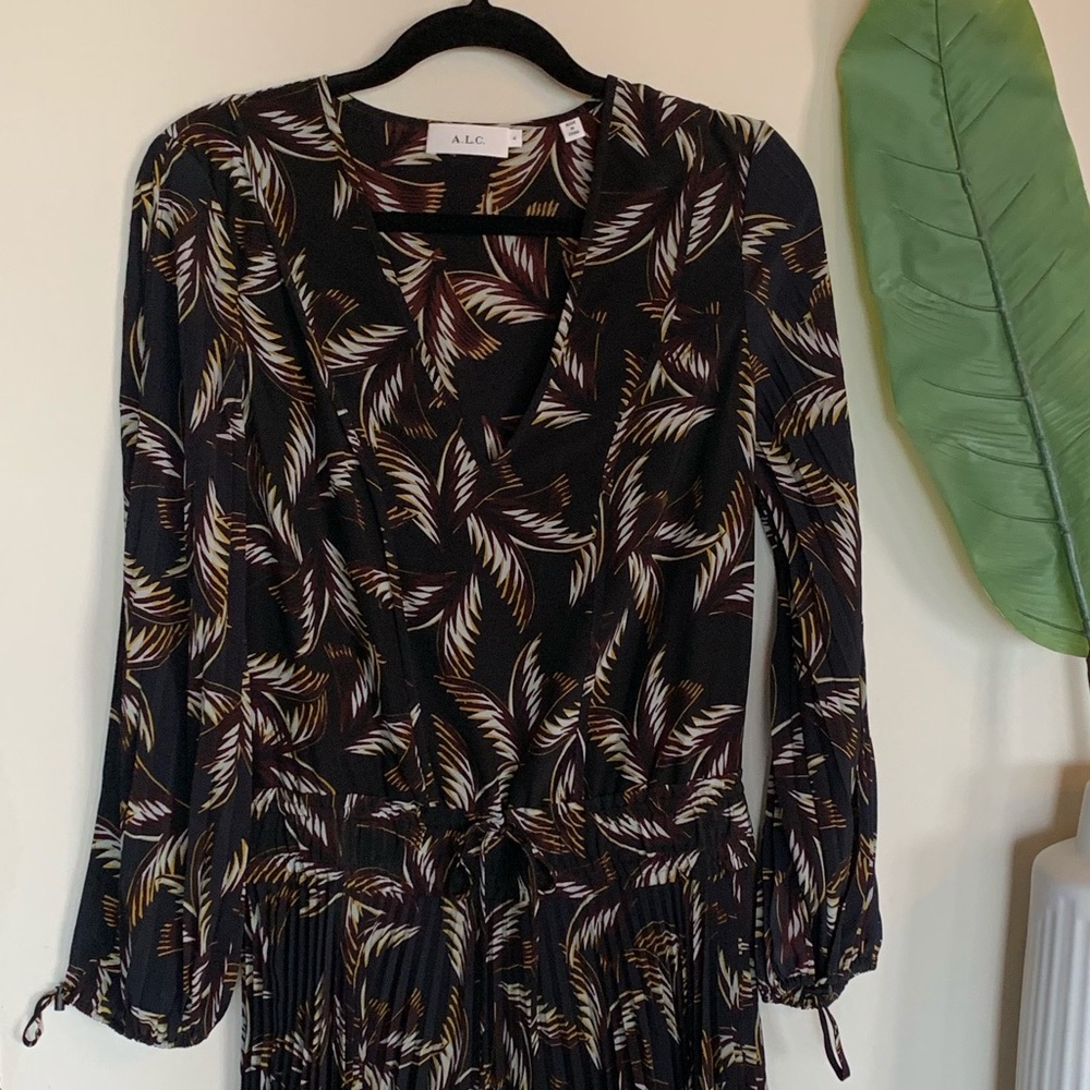 A.L.C. Rory pleated silk crepe de chine dress